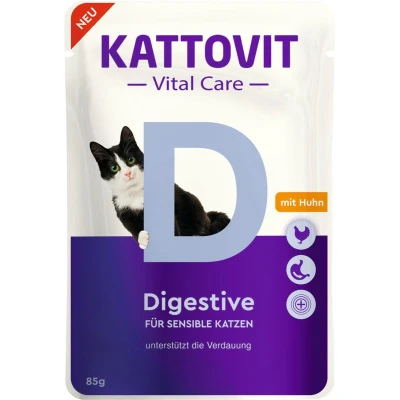 Afbeelding van 24x85g Kattovit Vital Care Digestive Pouches met Kip nat kattenvoer