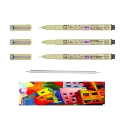 Afbeelding van Sakura Pigma Micron 003, zwart, 3 stuks en gemaakt in Japan