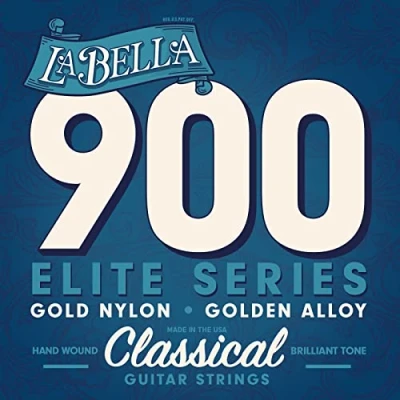 Image de Labella 900 Jeu de cordes guitare classique Elite Gold Nylon Tension médium