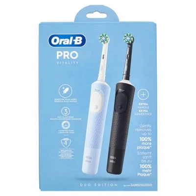 Afbeelding van Oral B Vitality Pro D103 Duopack Elektrische Tandenborstel Blauw en zwart