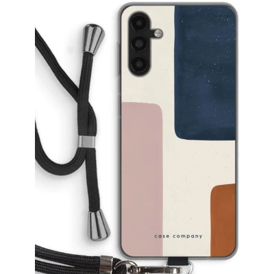 Afbeelding van Case Company® hoesje met Koord geschikt voor Samsung Galaxy A13 5G Geo #5 Telefoonhoesje Zwart Bescherming aan alle Kanten en Over de Schermrand