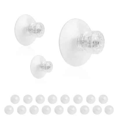 Afbeelding van zuignappen met schroeven, 20 stuks pvc zuignappen, 40 mm, schroefdraad M4 x 10 mm en kartelmoeren, zuignap, isolatiegordijn, camper, voor auto, badkamer, raam, zonwering 0XBIT