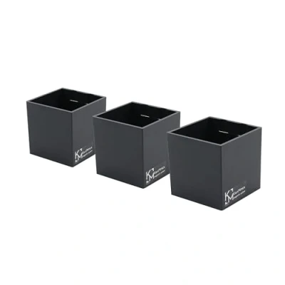 Afbeelding van KalaMitica Set van 3 Magnetische kubussen 6,5 cm lood opbergdozen of potten met sterke magneet voor magneetborden aan de muur