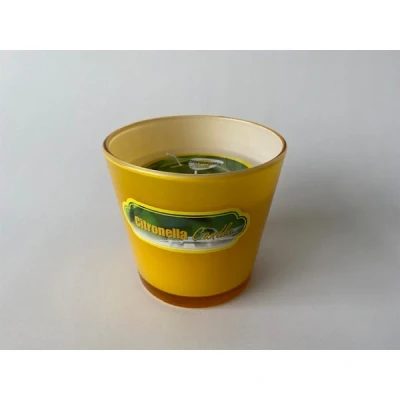 Afbeelding van Citronella kaars in glazen pot Geel