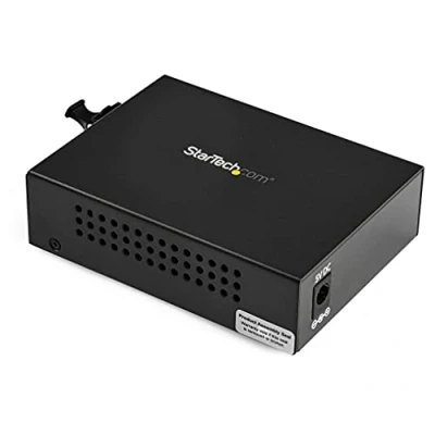 Afbeelding van StarTech.com Multimode glasvezel (MM) LC Media Converter voor 10/100/1000 550m netwerk Gigabit Ethernet 850nm met SFP zender Ontvanger (MCM1110MMLC)