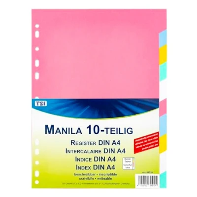 Afbeelding van TSI 64510 tabbladen van stevig manila karton, 10 stuks