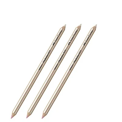 Afbeelding van Faber Castell Perfection gompotlood 3 x 7057, dubbele punt, zacht en hard.