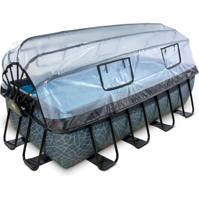 Afbeelding van EXIT zwembad met overkapping, warmtepomp 400x200cm Stone