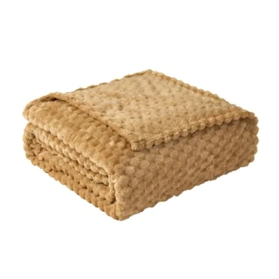 Image de Good Nite Couverture douillette 230 x 200 cm Douce et chaude En microfibre Pour canapé lit, chambre à coucher, bureau Beige