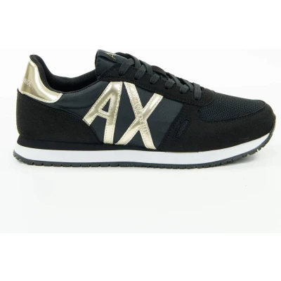 Afbeelding van Armani Exchange Sneakers laag, Dames, Maat: 40, Black/light gold Imitatieleer/ textiel