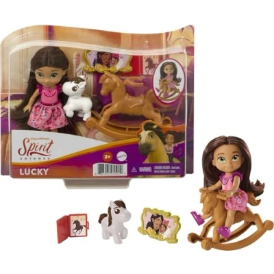 Afbeelding van Dreamworks Spirit GXF11, Untamed Jonge Lucky Pop (10 cm), 5 beweegbare gewrichten en verhaalaccessoires: Hobbelpaard, klein paard meer, geweldig cadeau voor kinderen van 3 jaar ouder