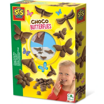 Afbeelding van SES Choco vlinders complete set met echte melkchocolade maak je eigen chocolade bonbons