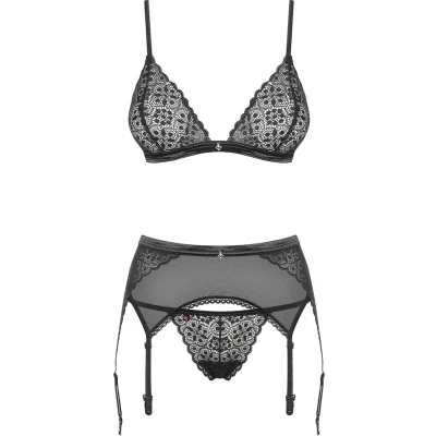 Afbeelding van Obsessive Shibu 3 pcs set black L/XL