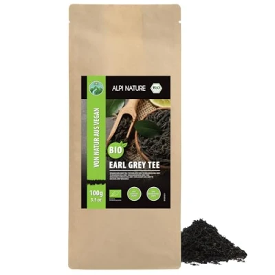 Afbeelding van biologische Earl Grey thee, losse zwarte thee uit teelt, gedroogde Grey, gesneden natuurlijk aroma (100 GR)