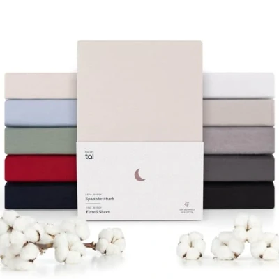 Afbeelding van Blumtal Hoeslaken Premium Jersey 180 x 200 cm tot 15 Topperhoogte Ivoor 100% Katoen Topper