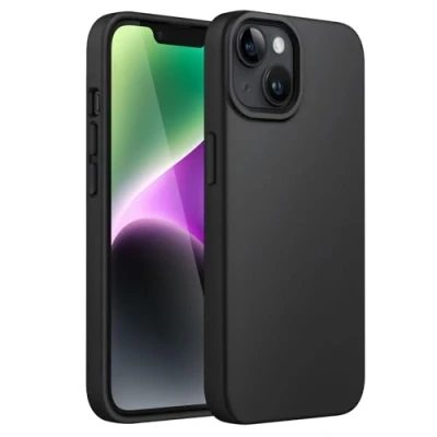 Afbeelding van JETech Siliconen beschermhoes voor iPhone SE 14 6,1 inch (model 2022/2020), 8/7, rondom bescherming, zijdezacht gevoel, zachte binnenvoering van microvezel (zwart)