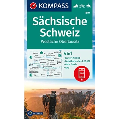Afbeelding van KOMPASS Wanderkarte 810 Sächsische Schweiz, Westliche Oberlausitz 1:50.000