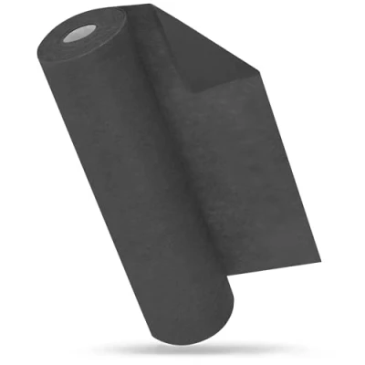 Afbeelding van MODERNO Tafelloper van vliesstof, zwart, tafelloper, modern, tafeldecoratie voor verjaardag, bruiloft, feest, 30 cm x 25 m