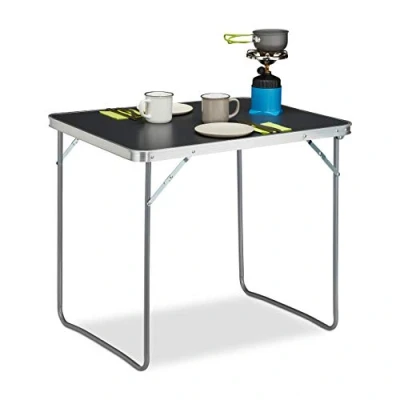 Afbeelding van Relaxdays campingtafel inklapbaar aluminium klaptafel vouwtafel camping koffermodel