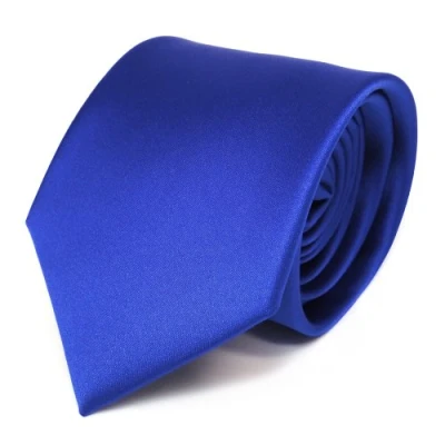 Afbeelding van TigerTie Uni satijnen stropdas in verschillende kleuren, Royal Blauw