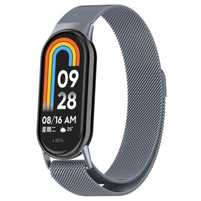 Afbeelding van Milanese band Space grey Xiaomi Smart 8 RVS