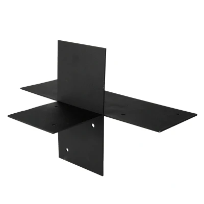 Afbeelding van Pergola Hoekverbinding met Verlenging Zwart Gecoat voor 12 x cm balken open model Per Stuk