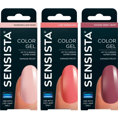 Afbeelding van Sensista Blooming Blush Set Color Gel Gellak Voordeelset Roze nagellak voor LED lamp 3 stuks
