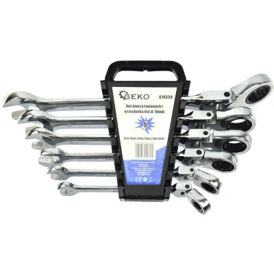 Afbeelding van GEKO Flexibele ratelsleutelset 180 kop 8 19 mm 6 delig