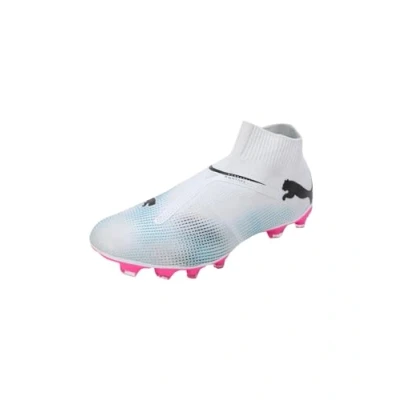 Afbeelding van Puma Future 7 MATCH+ LL FG/AG Voetbalschoenen met kunststof noppen, Heren, Maat: 44.5, White/black/poison pink Textiel/ synthetisch