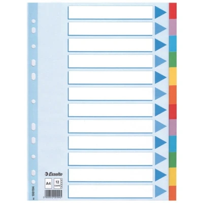 Image de esselte 100194 intercalaire format a4 nombre de touches 12 multicolore group