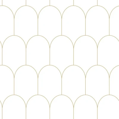Afbeelding van ESTAhome behang art deco motief wit en goud 139139 0,53 x 10,05 m