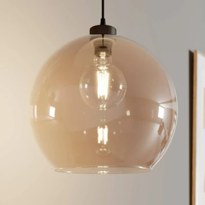 Afbeelding van Cubus hanglamp, amber, glas, Ø 30 cm, E27