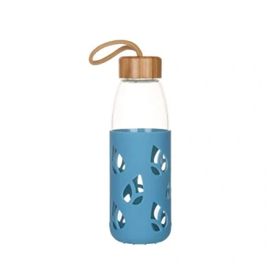 Afbeelding van Pebbly Glass Bottle With Silicone Wrap 55 Cl