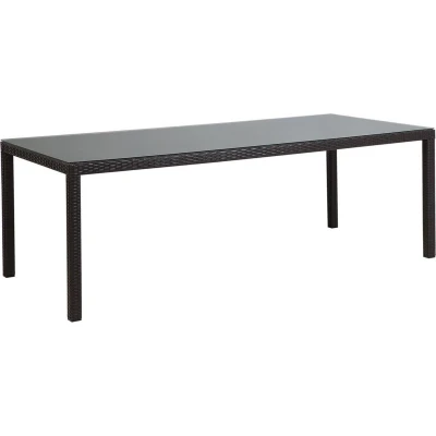 Afbeelding van Beliani ITALY Tuintafel Bruin 100 x 220 cm PE rotan