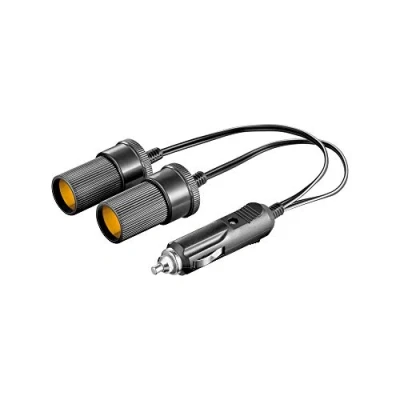 Afbeelding van Goobay auto/auto sigarettenaansteker Y splitter, 12 V, 0,2 m met 2,5 A zekering, sigarettenaanstek