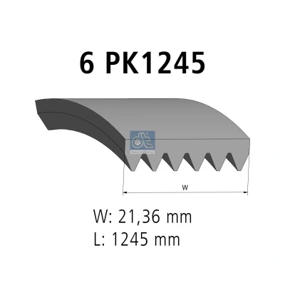 Afbeelding van DT Spare Parts 6.31514 Multiriem 1245mm 6 OPEL: Astra J Hatchback, Corsa D H GTC, HYUNDAI: Tucson, i20 I ix35