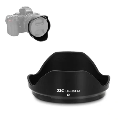 Afbeelding van JJC HB 112 bajonet zonneklep voor Nikon NIKKOR Z DX 12 28mm f/3.5 5.6 PZ VR lens, vervangt zonneklep, omkeerbare vermindert schittering beschermt de lens