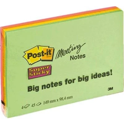 Image de SUPER STICKY MEETING NOTES PADS 4 149X98.4MM