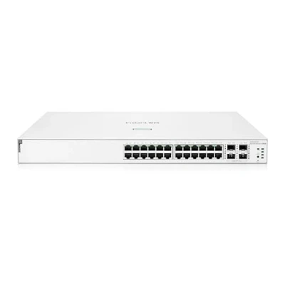 Afbeelding van HPE Aruba Instant On 1930 24G Class4 PoE 4SFP/SFP+ 370W Switch L3 Beheerd 24 x 10/100/1000 (PoE) + 4 1 Gigabit / 10 SFP+ rack uitvoering (370 W)