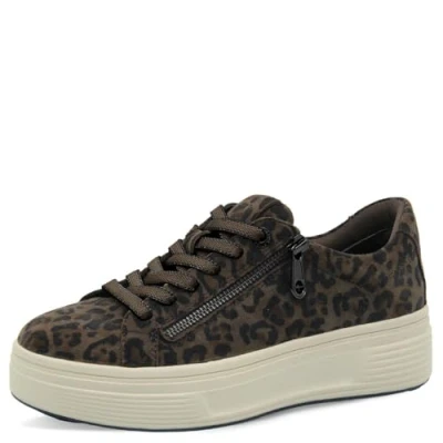 Afbeelding van Tamaris Comfort Essentials Dames Sneakers Mocca Luipaard