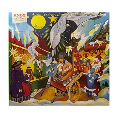 Afbeelding van Knox Adventskalender met 24 goddelijke geuren, kerstmarkt, gemaakt in Duitsland