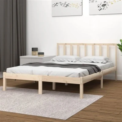 Afbeelding van vidaXL Bedframe massief grenenhout 135x190 cm