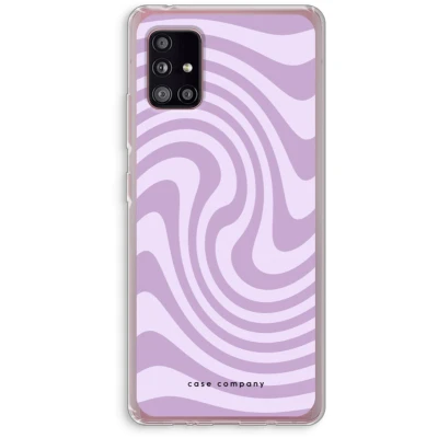 Afbeelding van Case Company® hoesje geschikt voor Samsung Galaxy A51 5G Swirl Paars Soft Cover Telefoonhoesje Bescherming aan alle Kanten en Schermrand
