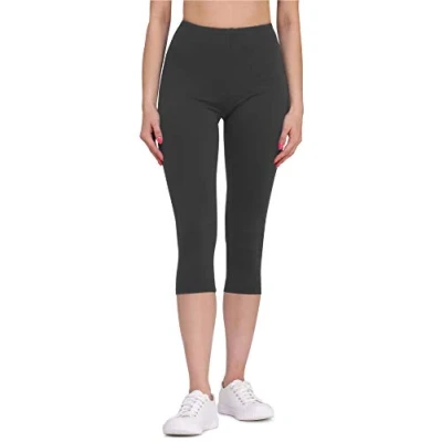 Afbeelding van Bellivalini BLV BLV50 148 LE Dames Capri Leggings Sport Vrijetijdsbroek 3/4 Lengte Viscose Sporbroek Yogabroek Grafiet XL
