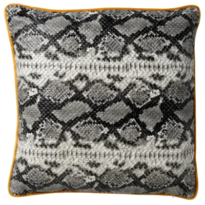 Afbeelding van Dutch Decor ROAN Sierkussen 45x45 cm slangenprint Charcoal Gray antraciet