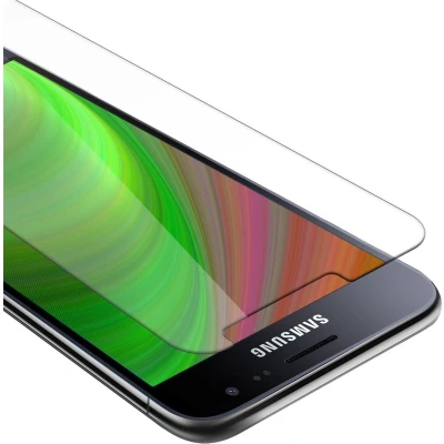 Afbeelding van Cadorabo Screenprotector geschikt voor Samsung Galaxy J3 2015 Pantser film Beschermende in KRISTALHELDER Geharde (Tempered) display beschermglas 9H hardheid met 3D Touch