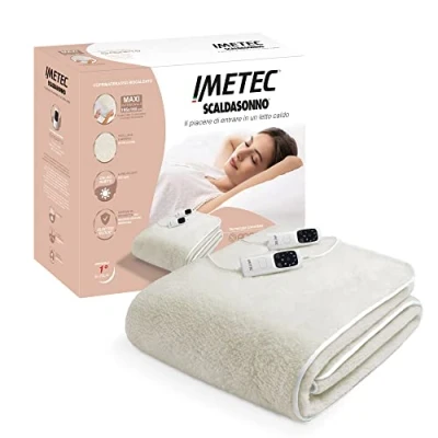 Afbeelding van Imetec Adapto maxi matraswarmer 195 x 165 cm, laag verbruik, snelle verwarming, aangepaste temperatuur, 100% wol en merino, dubbele bediening, 6 temperaturen