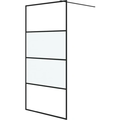 Afbeelding van Inloopdouchewand 100x195 cm halfmat ESG glas zwart
