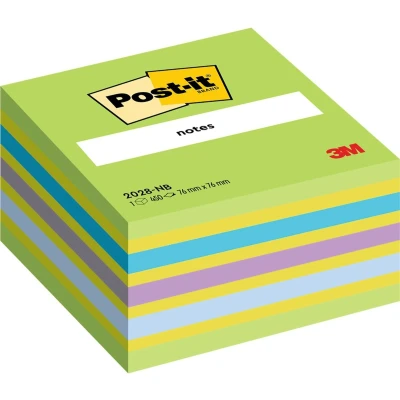 Afbeelding van Post it® Notes, Kubus, Neon Blauw/Groen, 76 x mm, 450 Blaadjes/Kubus