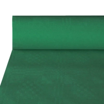 Afbeelding van DeinPack 1 rol tafelkleed m x 50 m, donkergroen, damast tafelkleedrol, wegwerptafelkleed lang en breed, ideaal voor alle feesten, verenigingsfeesten, feesten